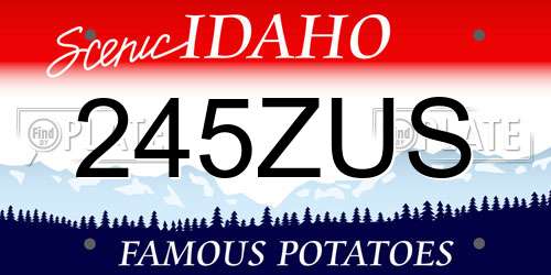 245ZUS Idaho License Plate
