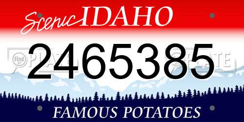 2465385 Idaho License Plate