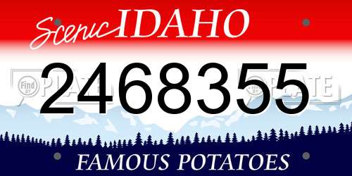 2468355 Idaho License Plate
