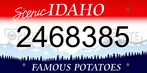 2468385 Idaho License Plate