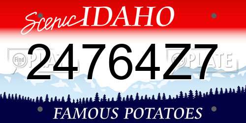 24764Z7 Idaho License Plate