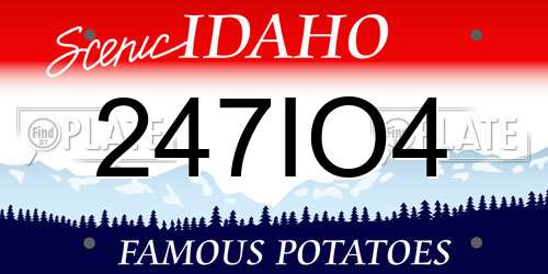 247IO4 Idaho License Plate