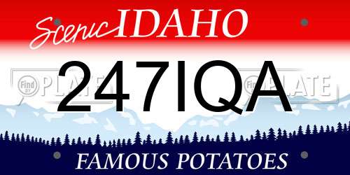 247IQA Idaho License Plate