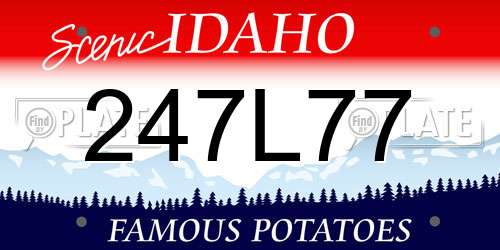 247L77 Idaho License Plate