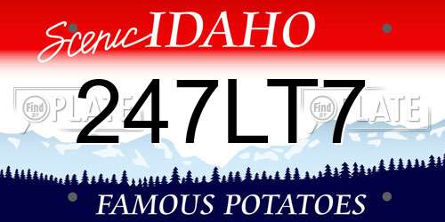 247LT7 Idaho License Plate