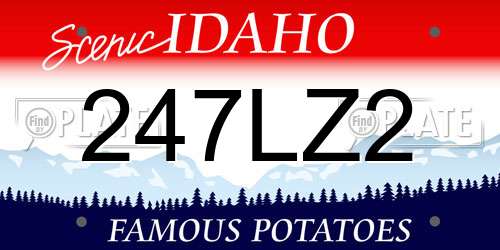 247LZ2 Idaho License Plate