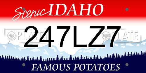 247LZ7 Idaho License Plate