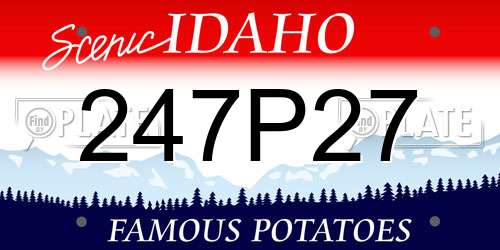 247P27 Idaho License Plate