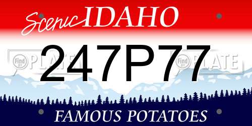 247P77 Idaho License Plate