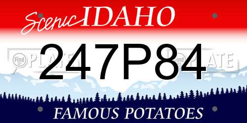 247P84 Idaho License Plate