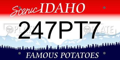247PT7 Idaho License Plate