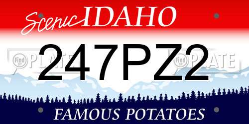 247PZ2 Idaho License Plate
