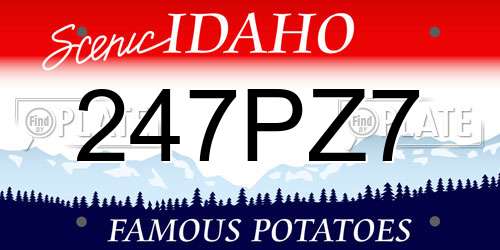 247PZ7 Idaho License Plate