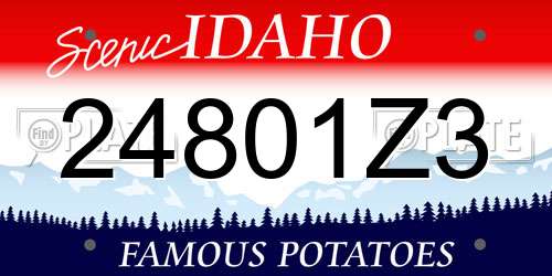 24801Z3 Idaho License Plate
