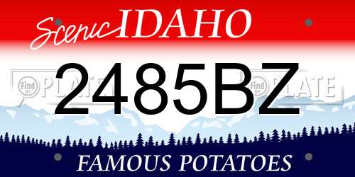2485BZ Idaho License Plate