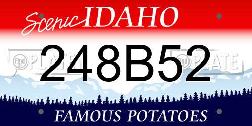 248B52 Idaho License Plate