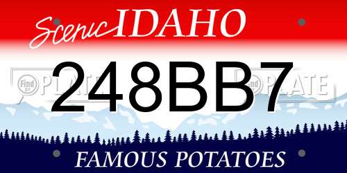 248BB7 Idaho License Plate