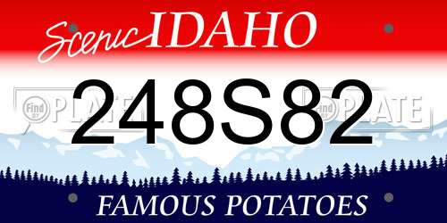 248S82 Idaho License Plate