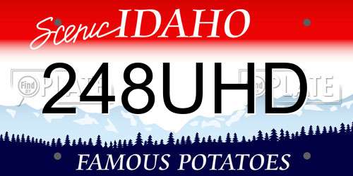 248UHD Idaho License Plate