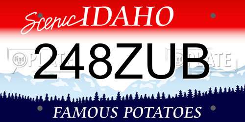 248ZUB Idaho License Plate