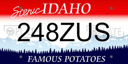 248ZUS Idaho License Plate