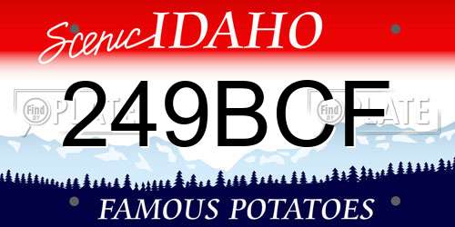 249BCF Idaho License Plate