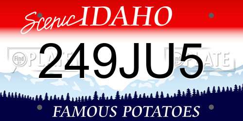 249JU5 Idaho License Plate