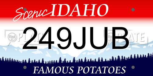 249JUB Idaho License Plate