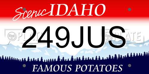 249JUS Idaho License Plate