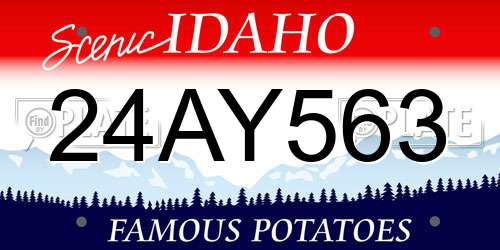 24AY563 Idaho License Plate