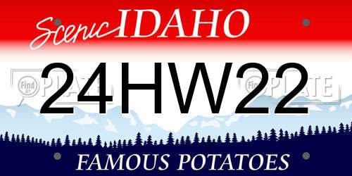 24HW22 Idaho License Plate