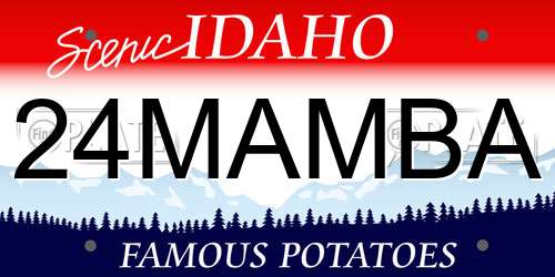 24MAMBA Idaho License Plate