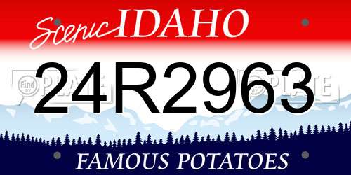 24R2963 Idaho License Plate