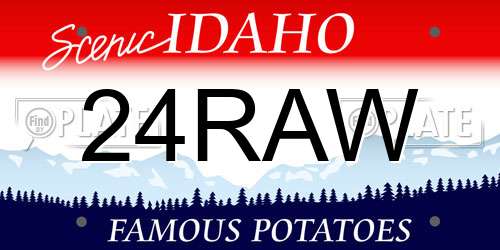 24RAW Idaho License Plate
