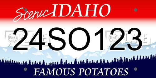 24SO123 Idaho License Plate