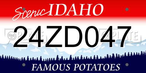 24ZD047 Idaho License Plate