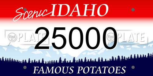 25000 Idaho License Plate