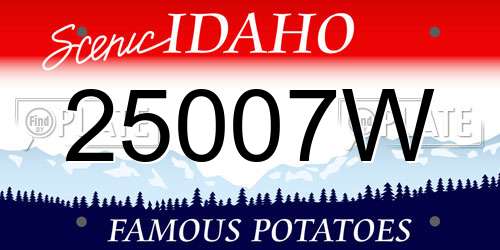 25007W Idaho License Plate