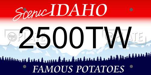 2500TW Idaho License Plate