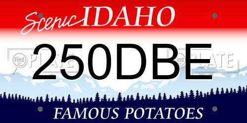250DBE Idaho License Plate