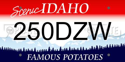 250DZW Idaho License Plate