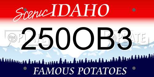 250OB3 Idaho License Plate