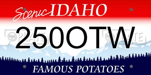 250OTW Idaho License Plate