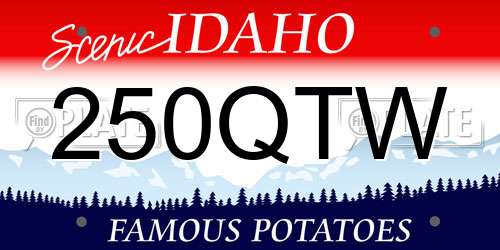 250QTW Idaho License Plate