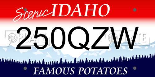 250QZW Idaho License Plate