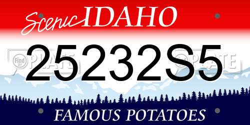 25232S5 Idaho License Plate