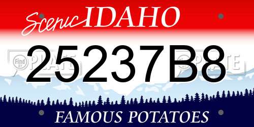25237B8 Idaho License Plate