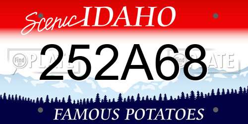 252A68 Idaho License Plate