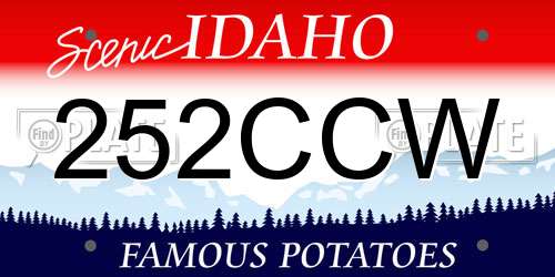 252CCW Idaho License Plate