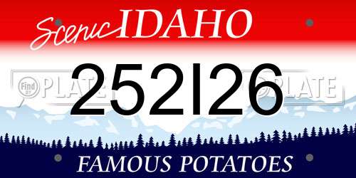 252I26 Idaho License Plate